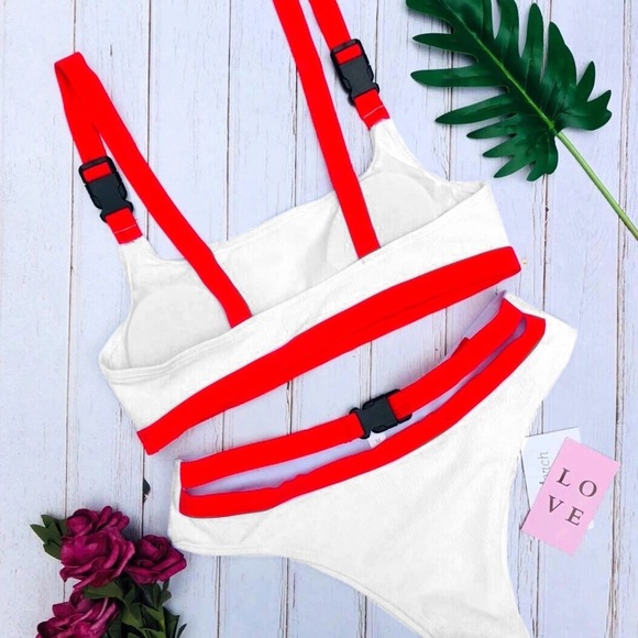 💕 RED HOT Harness Swimsuit - Picture 2 of 5